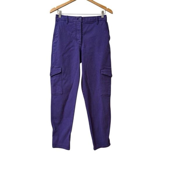 Aritzia Wilfred Free Women’s Cargo Denim Pants Size 8 Medium Purple - Picture 1 of 14